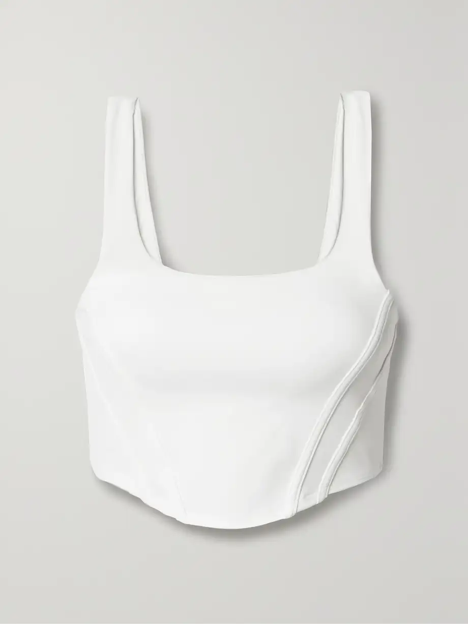 Nike - + Net Sustain Flocked Recycled Dri-fit Sports Bra - White Cover