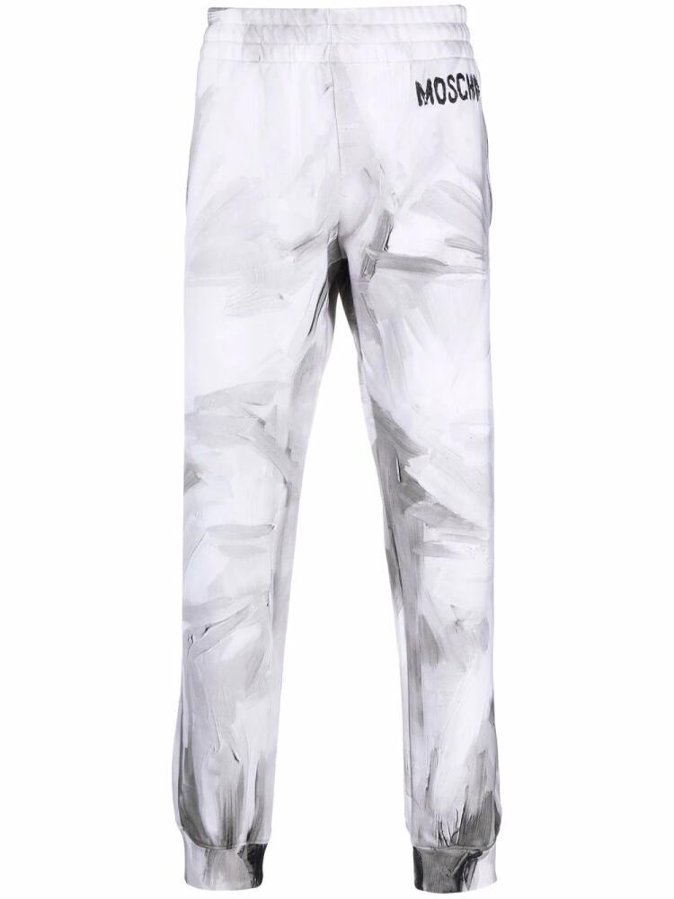 Moschino logo-print detail track pants - White Cover