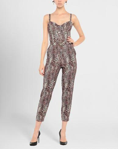 Elisabetta Franchi Woman Jumpsuit Light brown Polyester, Elastane Cover