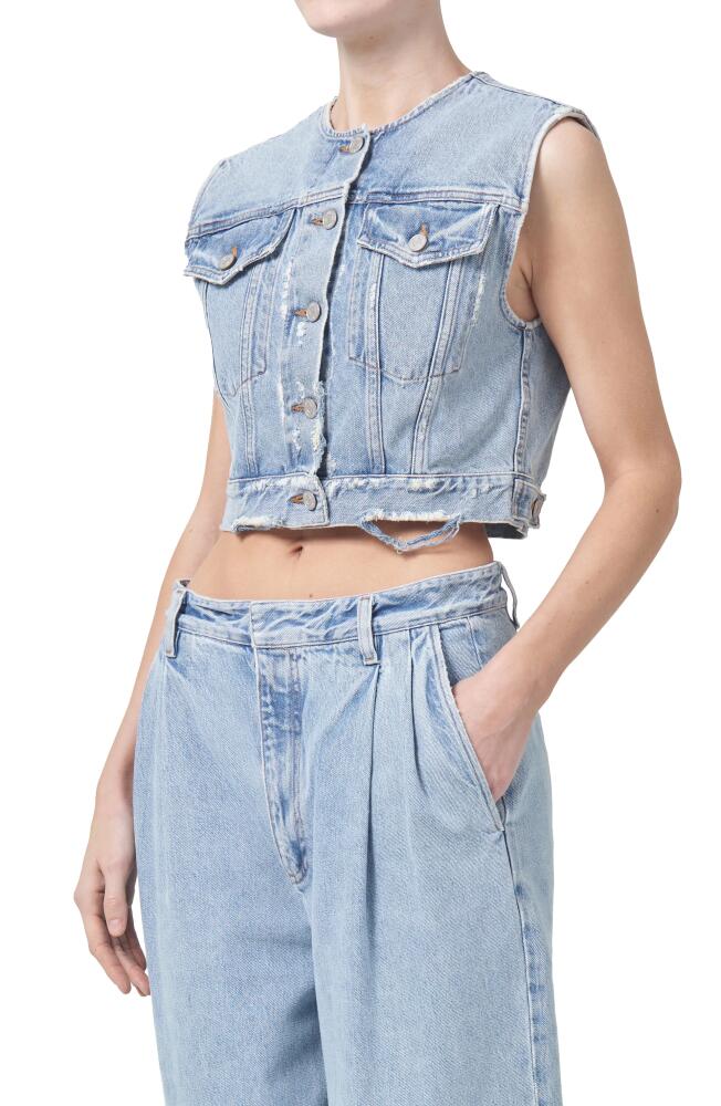 AGOLDE Leo Frayed Crop Denim Vest Cover