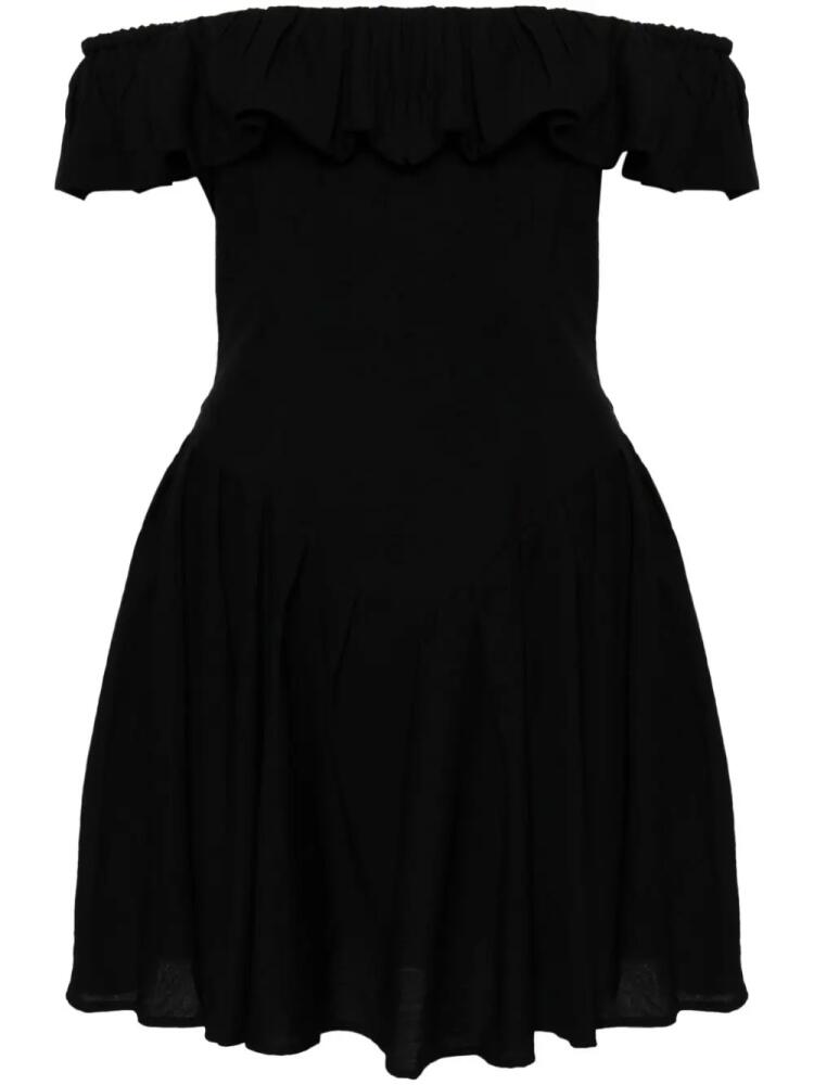 b+ab ruffle-detail off-shoulder minidress - Black Cover