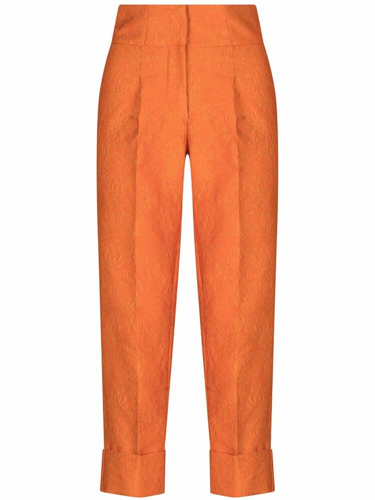 Silvia Tcherassi Moad jacquard cropped trousers - Orange Cover