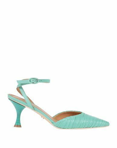 Halmanera Woman Pumps Turquoise Leather Cover