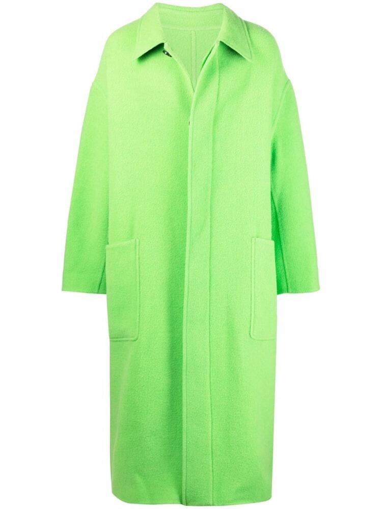 AMI Paris oversize wool single-breasted coat - Green Cover