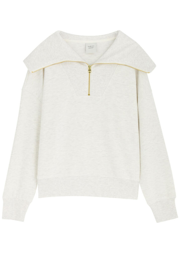 Varley Catherine Half-zip Stretch-jersey Sweatshirt - Ivory Cover