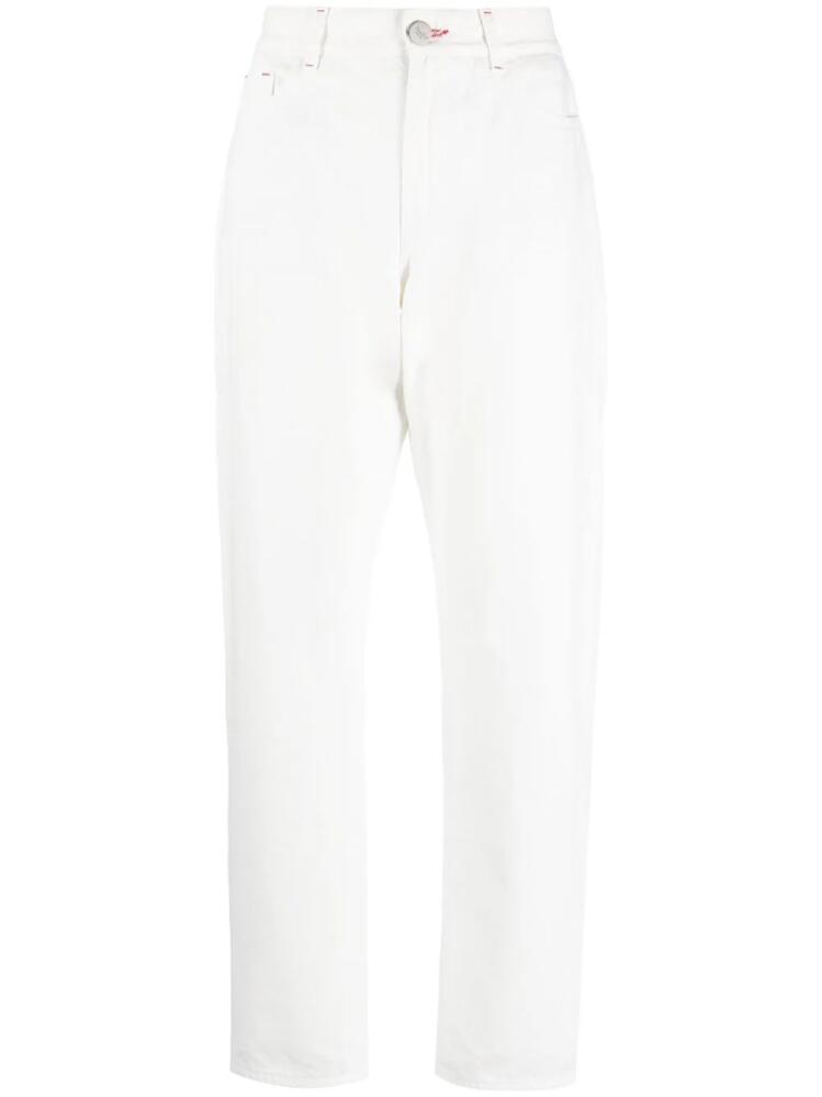 Moorer logo-patch straight-leg jeans - White Cover