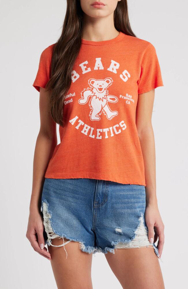 Junk Food Bears Athletics Cotton Graphic T-Shirt in Tiger Lily Cover