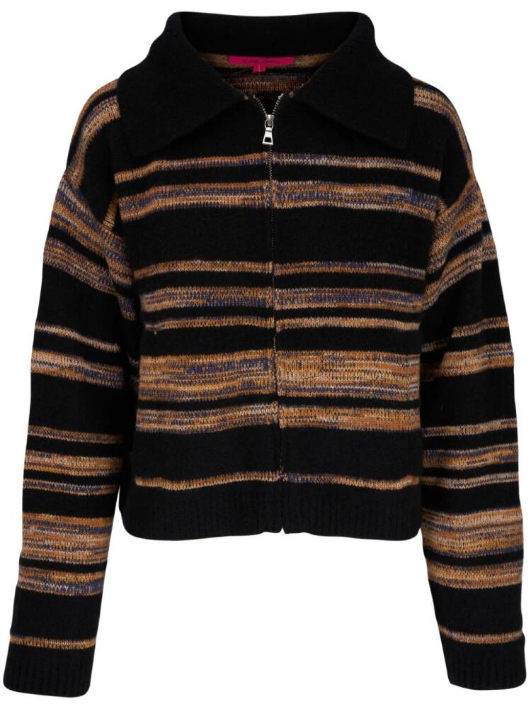 The Elder Statesman Phantom striped zip-up cardigan - Black Cover