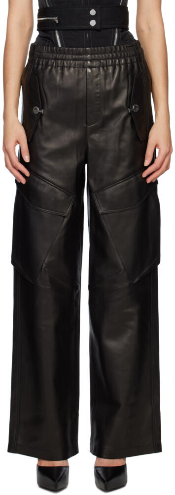 Dion Lee Black Cargo Leather Pants Cover