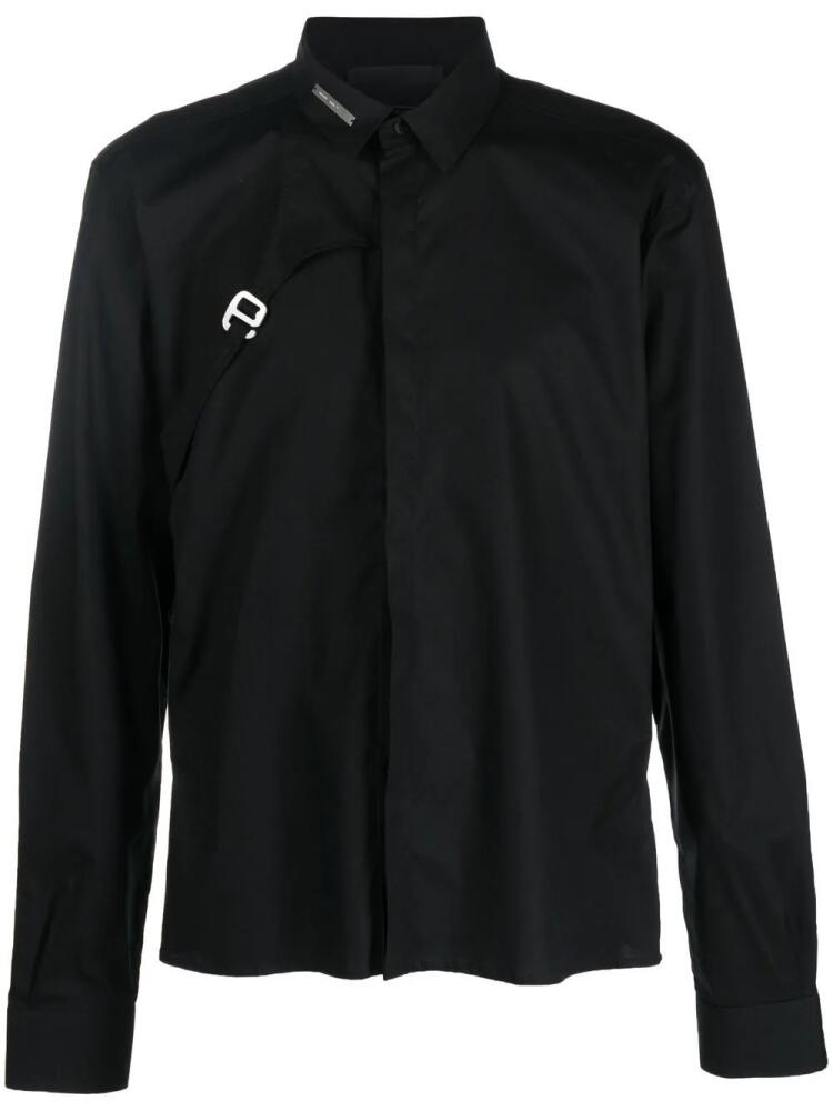 HELIOT EMIL buckle-detail button-up shirt - Black Cover