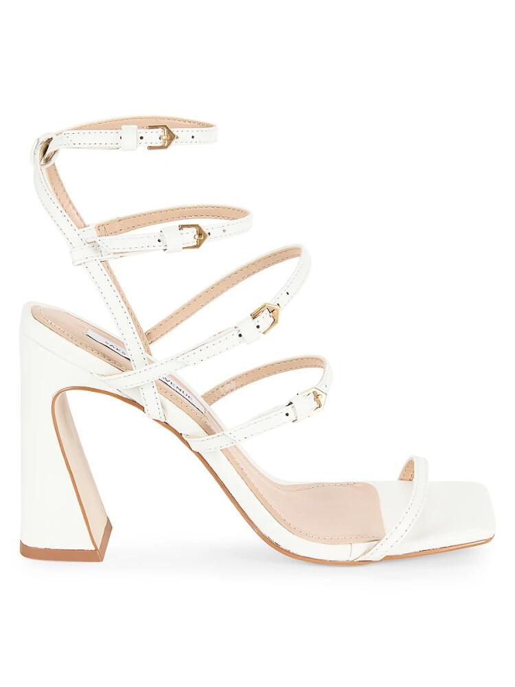 Saks Fifth Avenue Women's Leather Gladiator Block Heel Sandals - White Cover