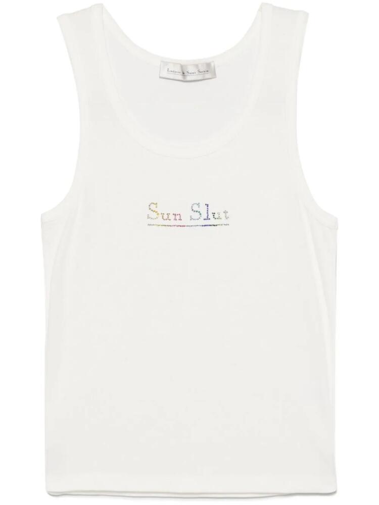 Ludovic de Saint Sernin crystal-logo tank top - White Cover