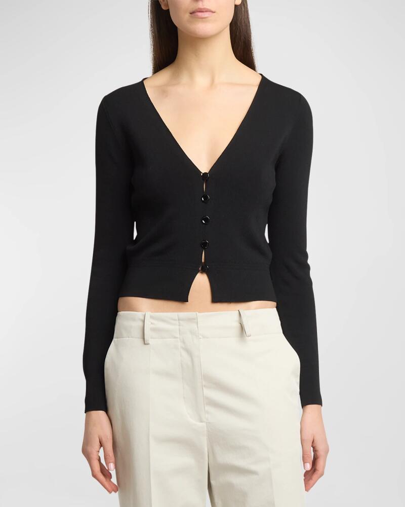 Proenza Schouler Addie V-Neck Silk Viscose Cardigan Cover