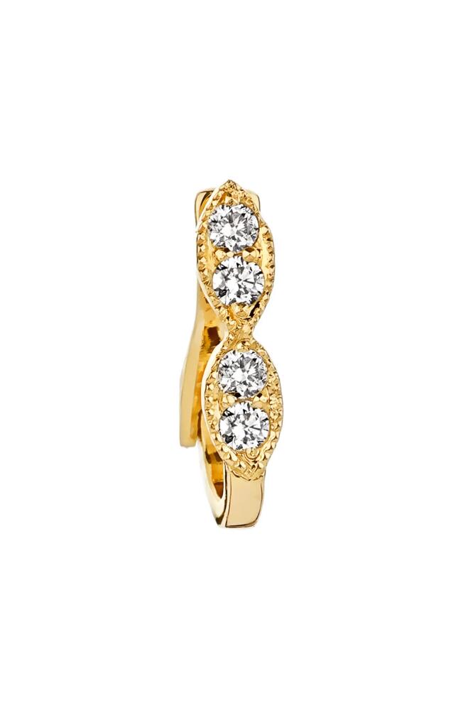 Kimai Single Lab Created Diamond Mini Hoop Earring in Yellow Gold Cover