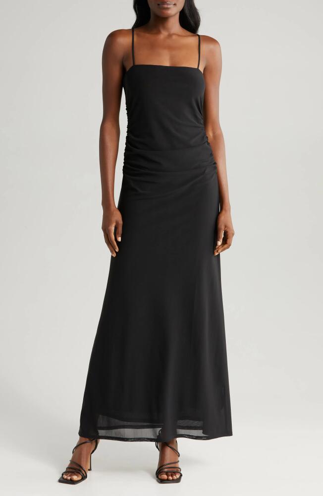 WAYF Isabella Mesh Maxi Dress in Black Cover