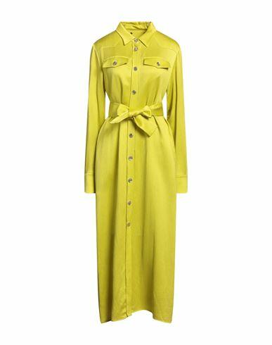 Golden Goose Woman Midi dress Acid green Viscose, Cupro Cover