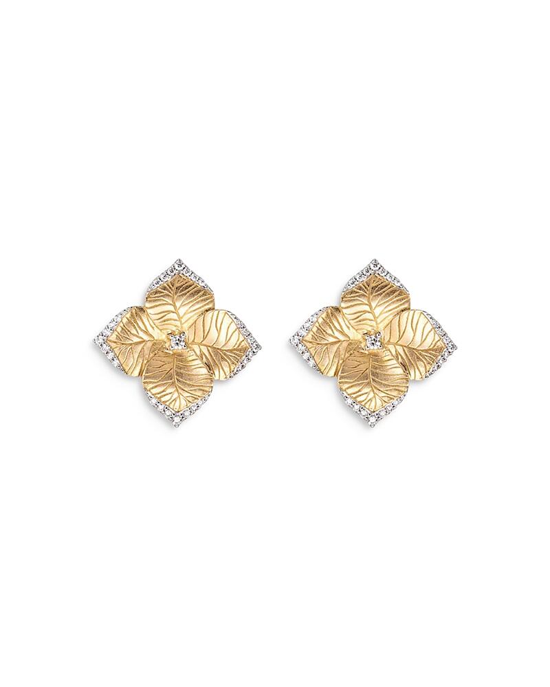 Piranesi 18K Yellow Gold Large Oro Fiore Earrings with Diamonds, 0.42 ct. t. w. Cover