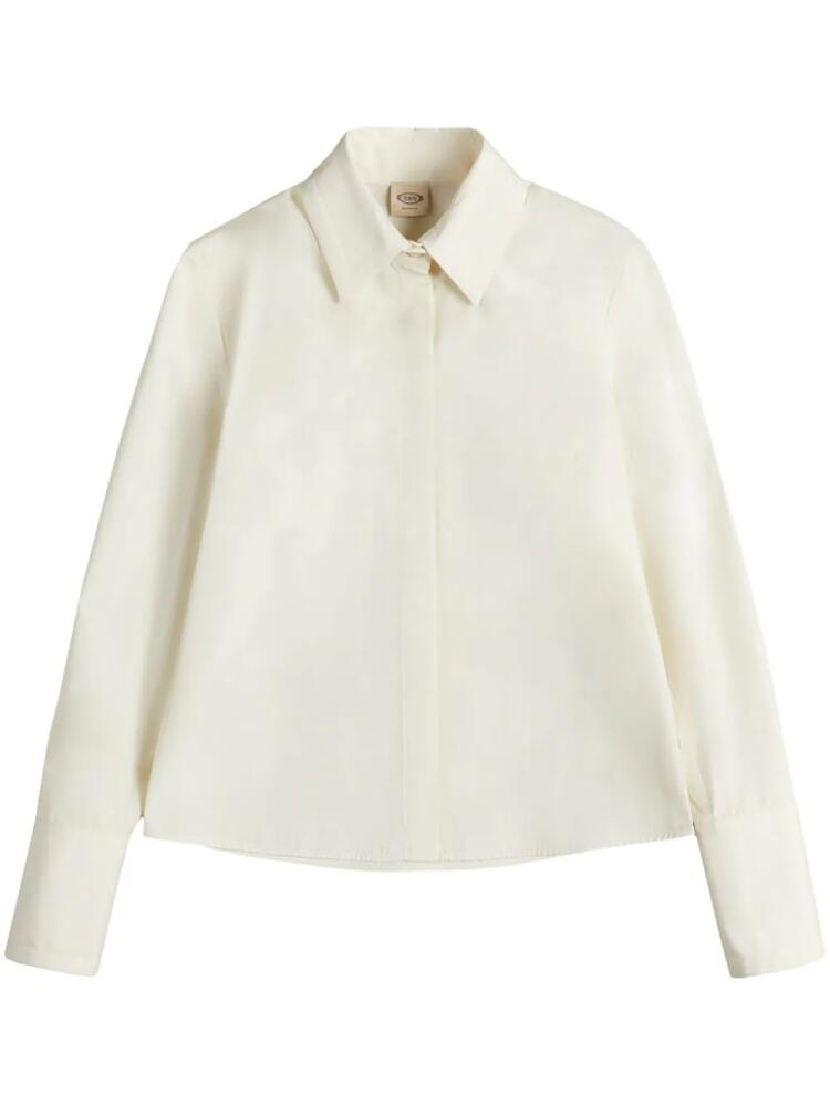 Tod's spread-collar poplin shirt - White Cover