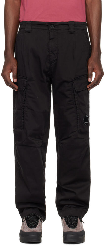 C.P. Company Black Loose Cargo Pants Cover