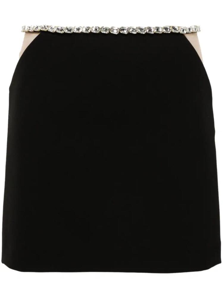 SANDRO gem-embellished crepe mini skirt - Black Cover