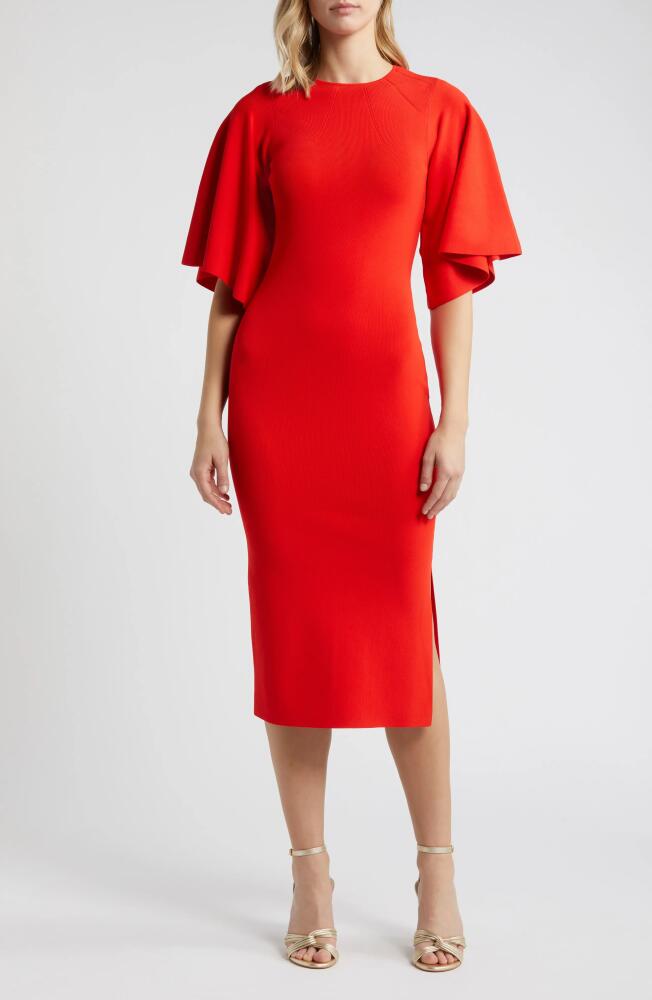 Ted Baker London Lounia Fluted Sleeve Body-Con Sweater Dress in Bright Orange Cover