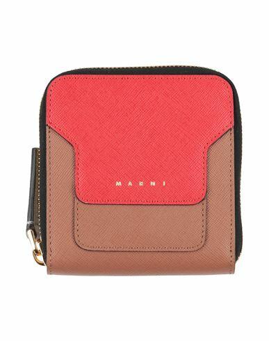 Marni Woman Wallet Light brown Calfskin, Ovine leather Cover