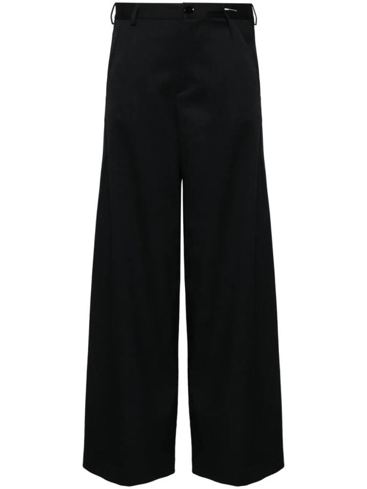 MM6 Maison Margiela folded-detail tailored palazzo pants - Black Cover