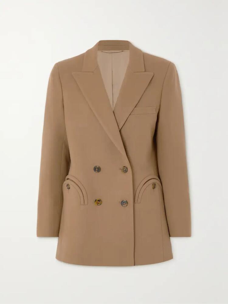 Blazé Milano - Cholita Everyday Double-breasted Camel Hair And Wool-blend Blazer - Brown Cover