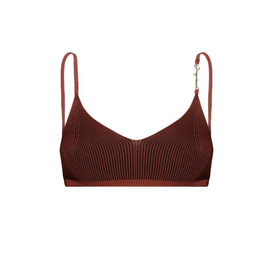 Jacquemus Ladies Brown Le Bandeau Pralu Knitted Bra Cover