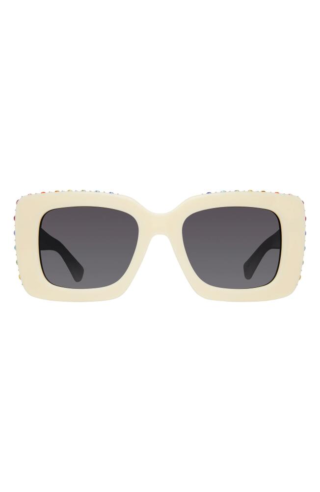 Kurt Geiger London 52mm Square Sunglasses in Bone/Gray Gradient Cover