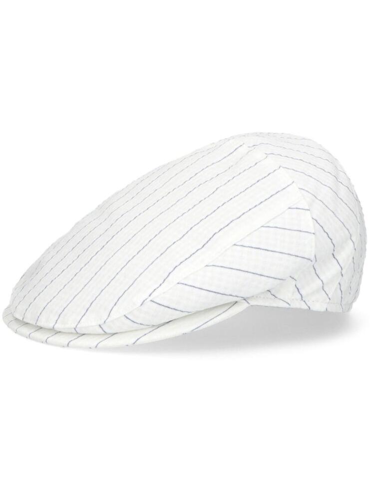 Borsalino Vincenzo stripe-print flat cap - White Cover