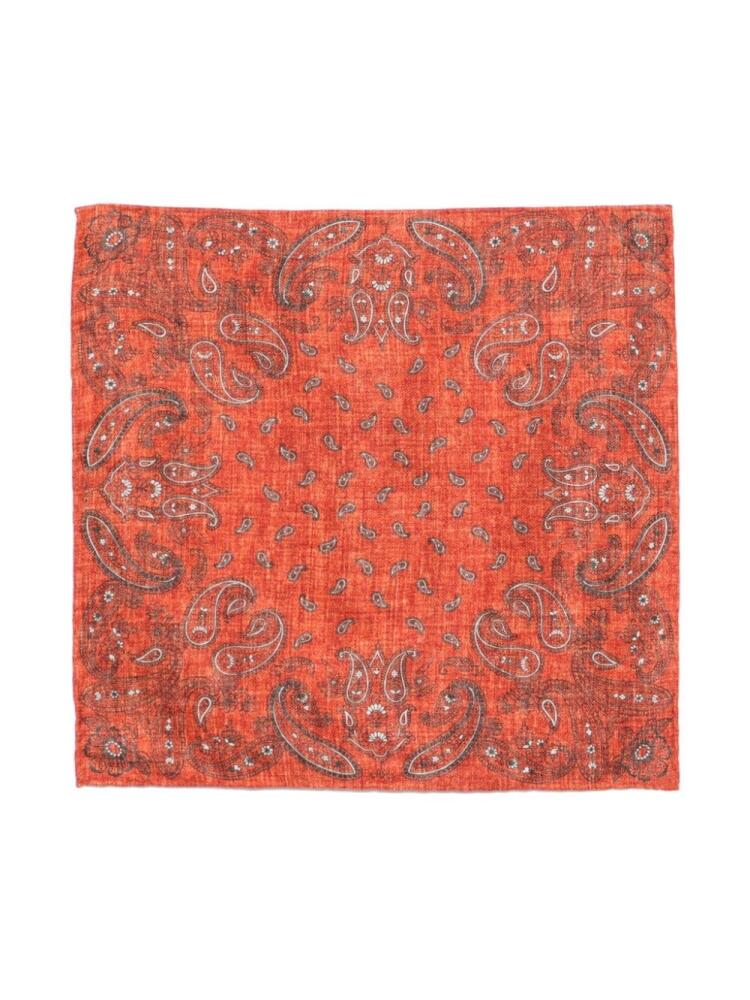 Brunello Cucinelli bandana-print pocket square - Orange Cover