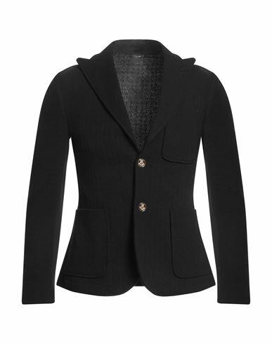 Grey Daniele Alessandrini Man Blazer Black Polyester, Cotton, Elastane Cover