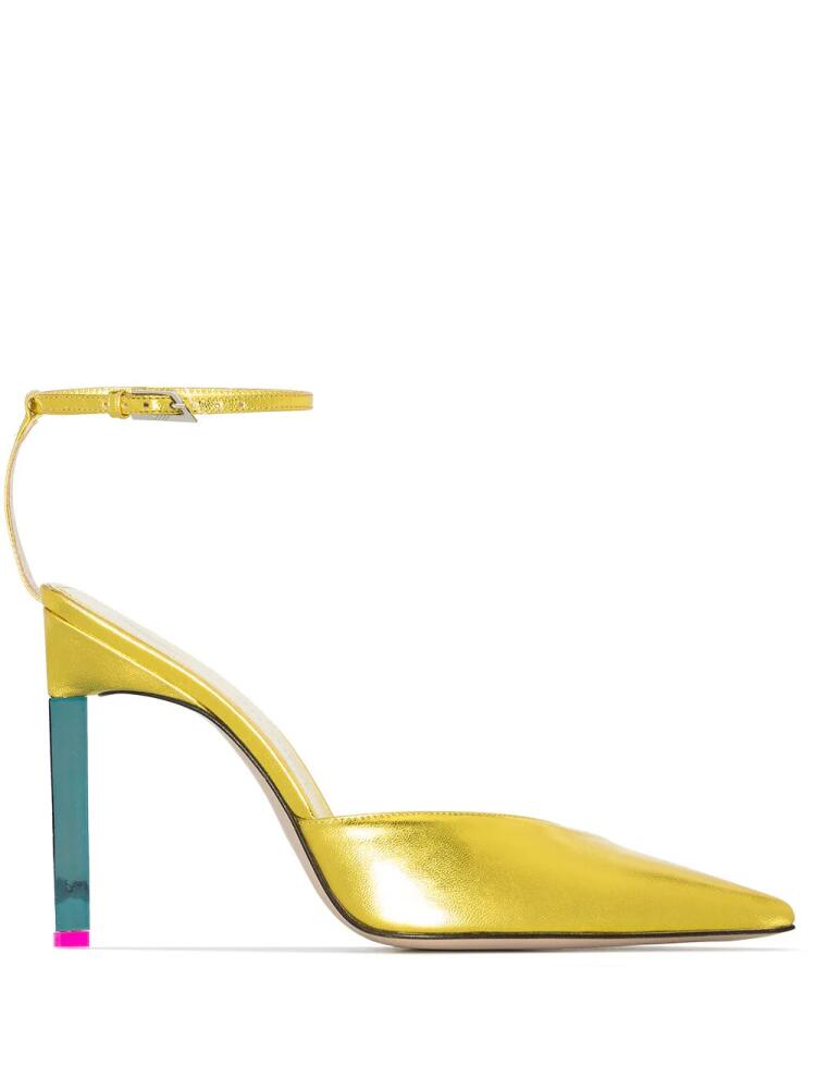 The Attico Perine metallic pumps - Yellow Cover