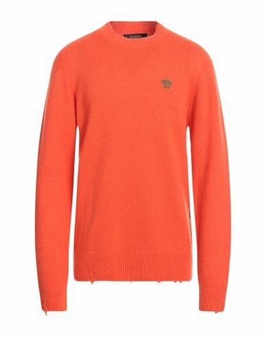 Versace Man Sweater Orange Wool, Silk, Cashmere Cover