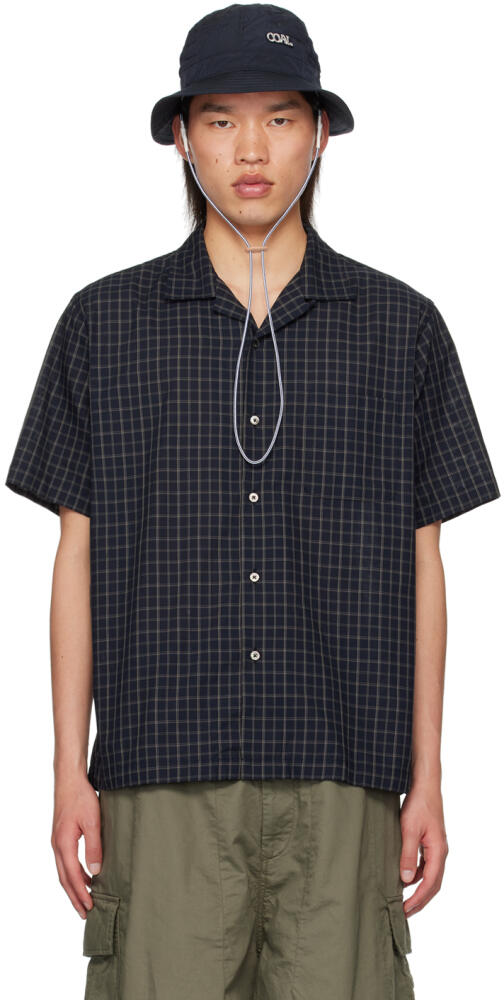 nanamica Navy Open Collar Shirt Cover