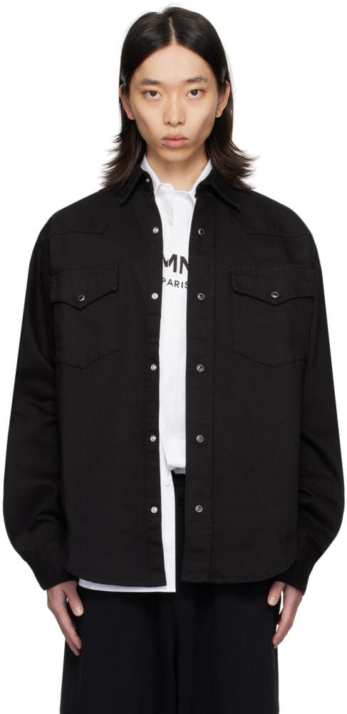 VTMNTS Black Oversized Denim Shirt Cover