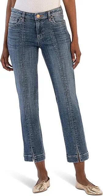 KUT from the Kloth Stevie Straight Leg-Princess Seam At Frt W/Slit (Evaluate W/Dk Base Wash) Women's Jeans Cover