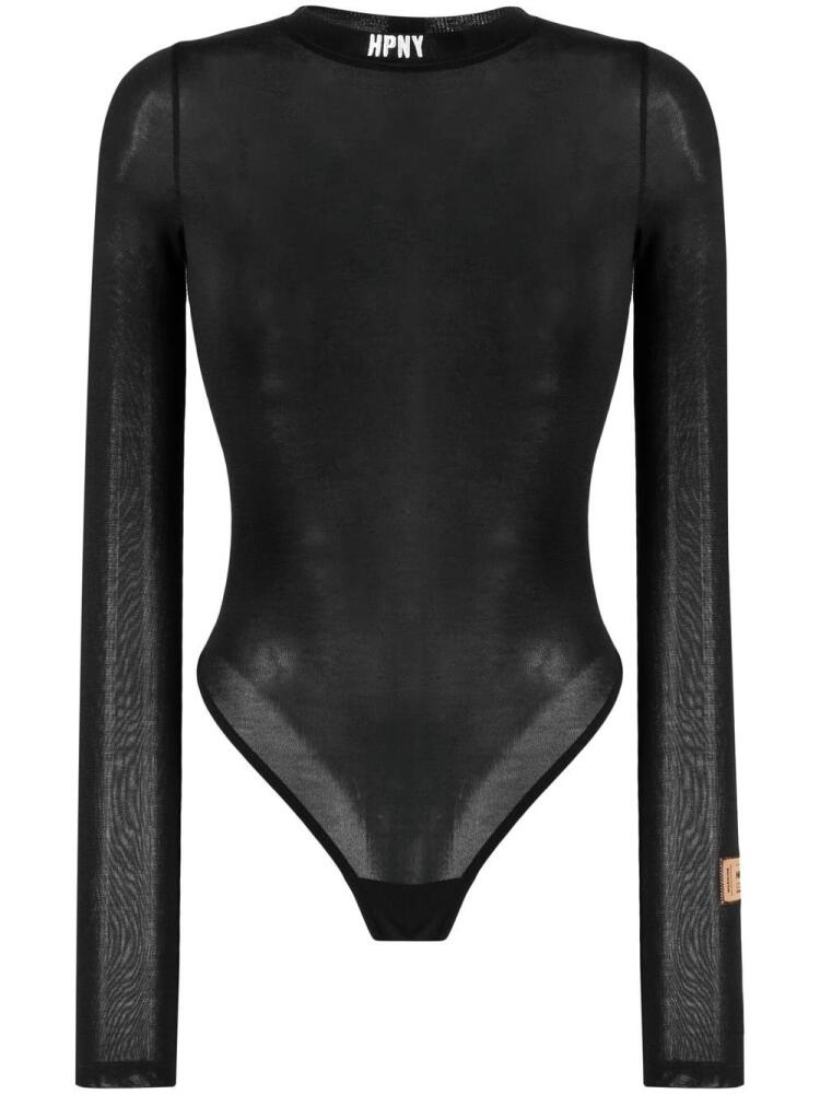 Heron Preston logo-collar fine knit bodysuit - Black Cover