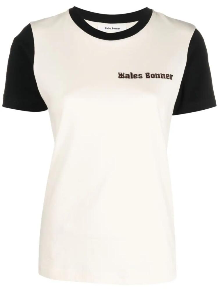 Wales Bonner logo-embroidered T-shirt - Neutrals Cover