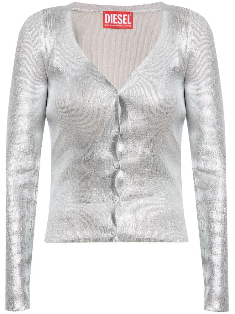 Diesel metallic knitted cardigan - Silver Cover