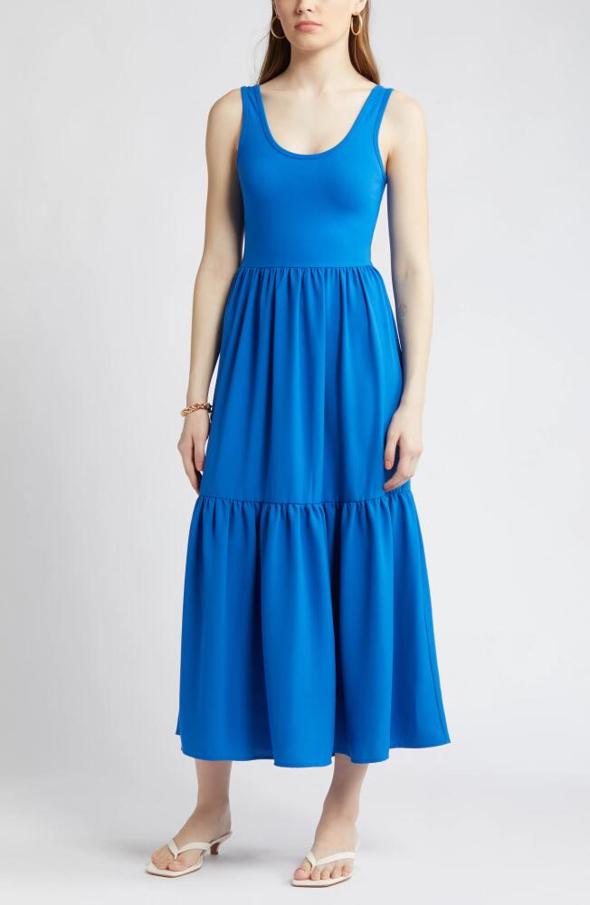 Nordstrom Mixed Media Tank Maxi Sundress in Blue Marmara Cover