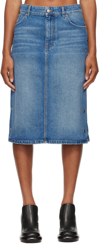 Stella McCartney BlueSnap Denim Midi Skirt Cover