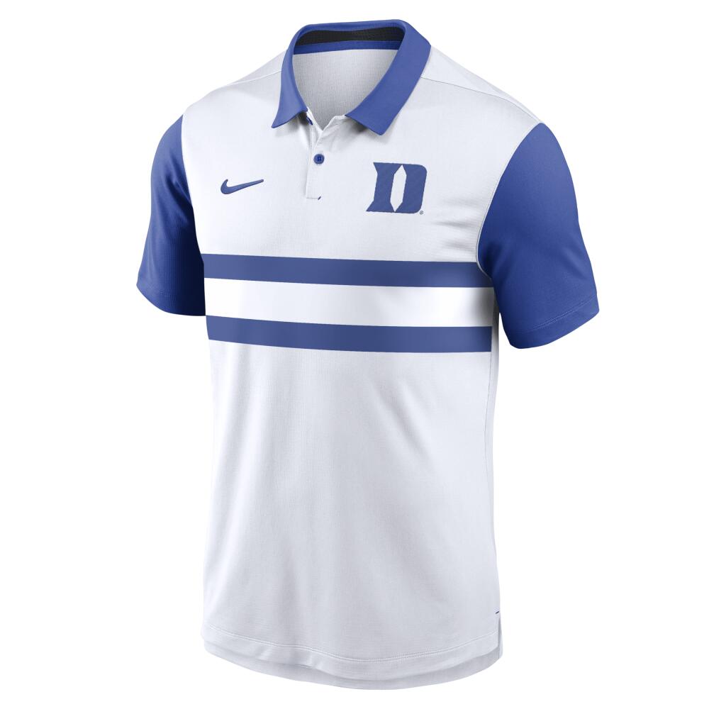 Duke Blue Devils Primetime Campus Vapor Nike Men's Dri-FIT College Polo in White Cover