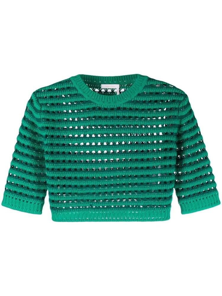 See by Chloé honeycomb knit crop top - Green Cover