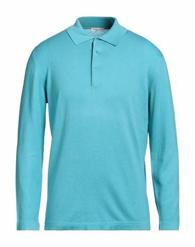 Gran Sasso Man Sweater Turquoise Cotton Cover