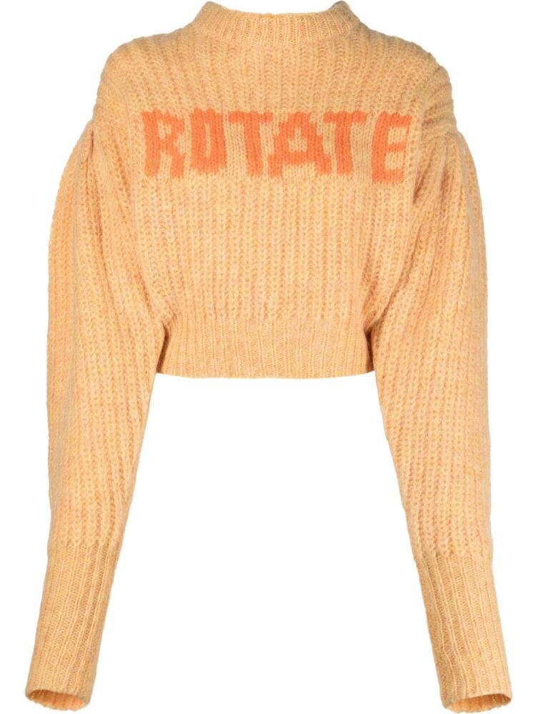 ROTATE BIRGER CHRISTENSEN logo-print chunky-knit jumper - Orange Cover