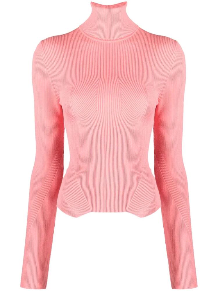 REMAIN roll-neck ribbed jumper - Pink Cover