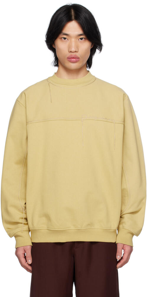 JACQUEMUS Beige Le Raphia 'Le Sweatshirt Fio' Sweatshirt Cover