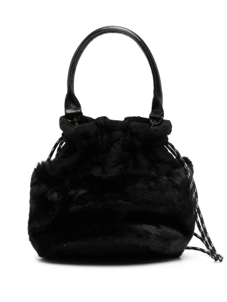 Y's faux-fur drawstring bucket bag - Black Cover